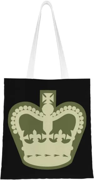 British Army Or-8a Tote Bag for Women Canvas Shopping Bags Reusable Large Capacity Casual Shoulder Handbags Grocery Bags DIY Gift Bags