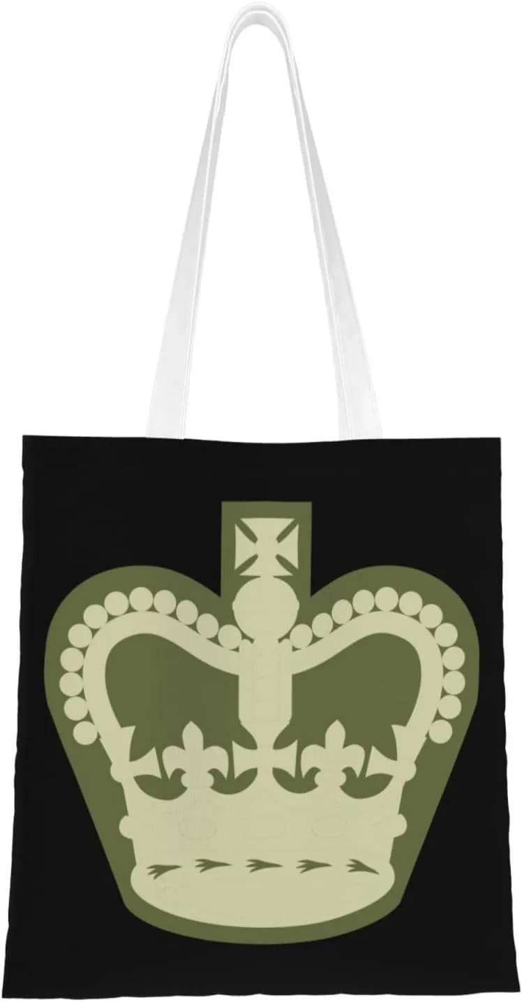 British Army Or-8a Tote Bag for Women Canvas Shopping Bags Reusable Large Capacity Casual Shoulder Handbags Grocery Bags DIY Gift Bags