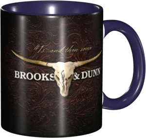 Brooks Music Dunn Ceramic Mug 12oz Cup Coffee Mugs Tea Cups Decor Novelty Presents For Home Office Travel Navy Blue