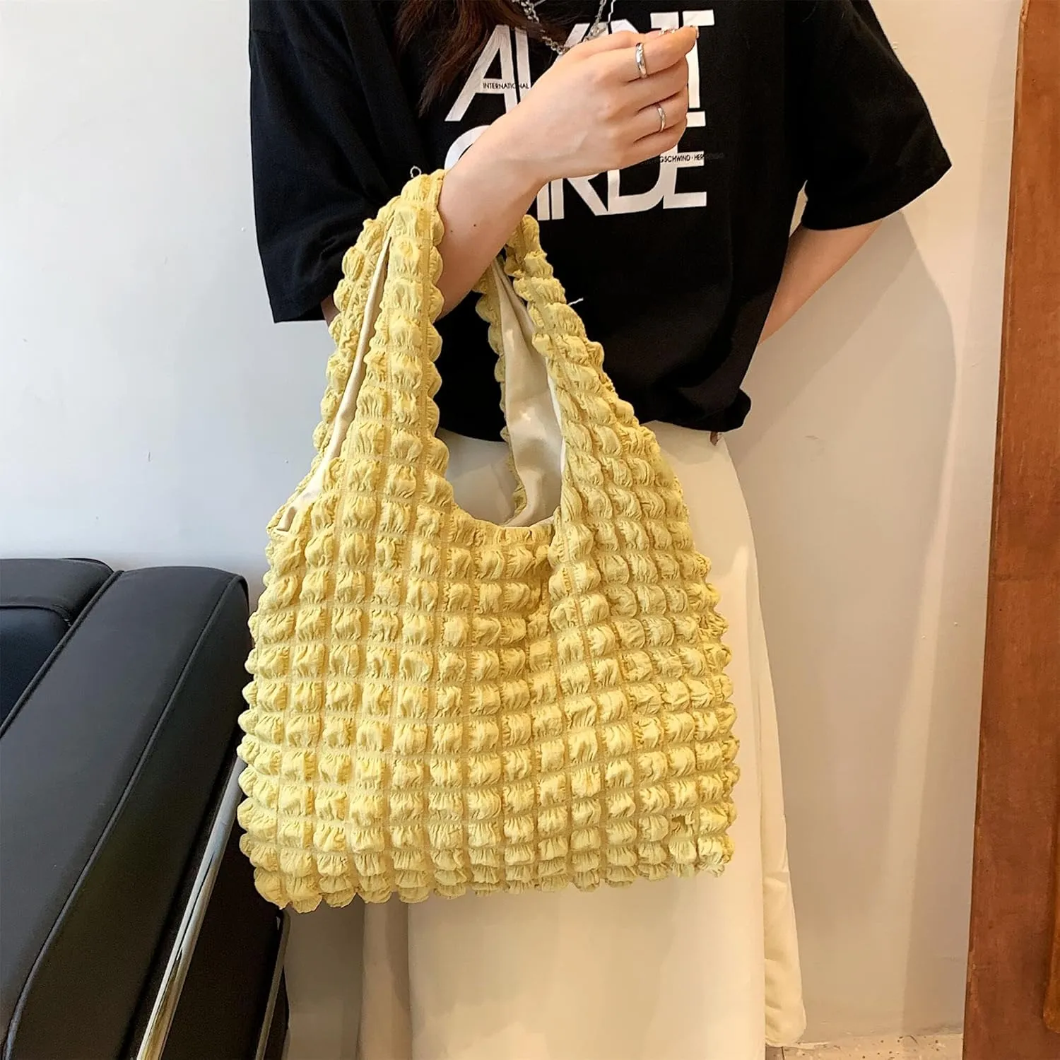 Bubble Large Shoulder Bags for Women Puff Tote Handbag and Purse Cloud Casual Shopping Travel Bag Lightweight