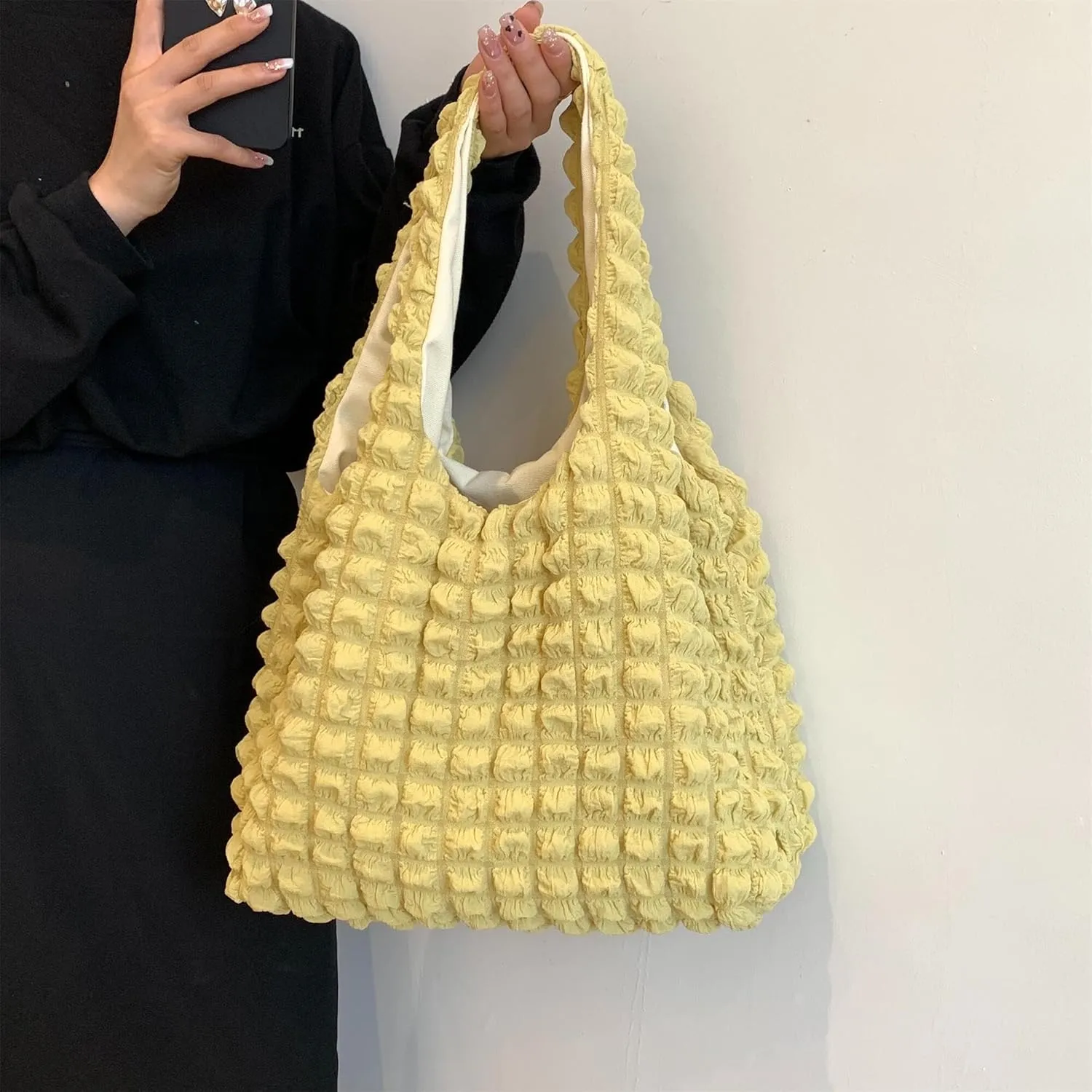 Bubble Large Shoulder Bags for Women Puff Tote Handbag and Purse Cloud Casual Shopping Travel Bag Lightweight