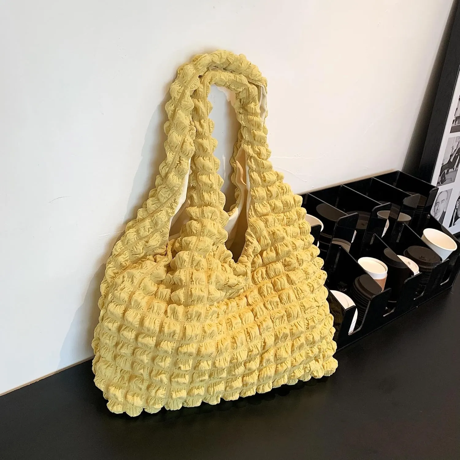 Bubble Large Shoulder Bags for Women Puff Tote Handbag and Purse Cloud Casual Shopping Travel Bag Lightweight