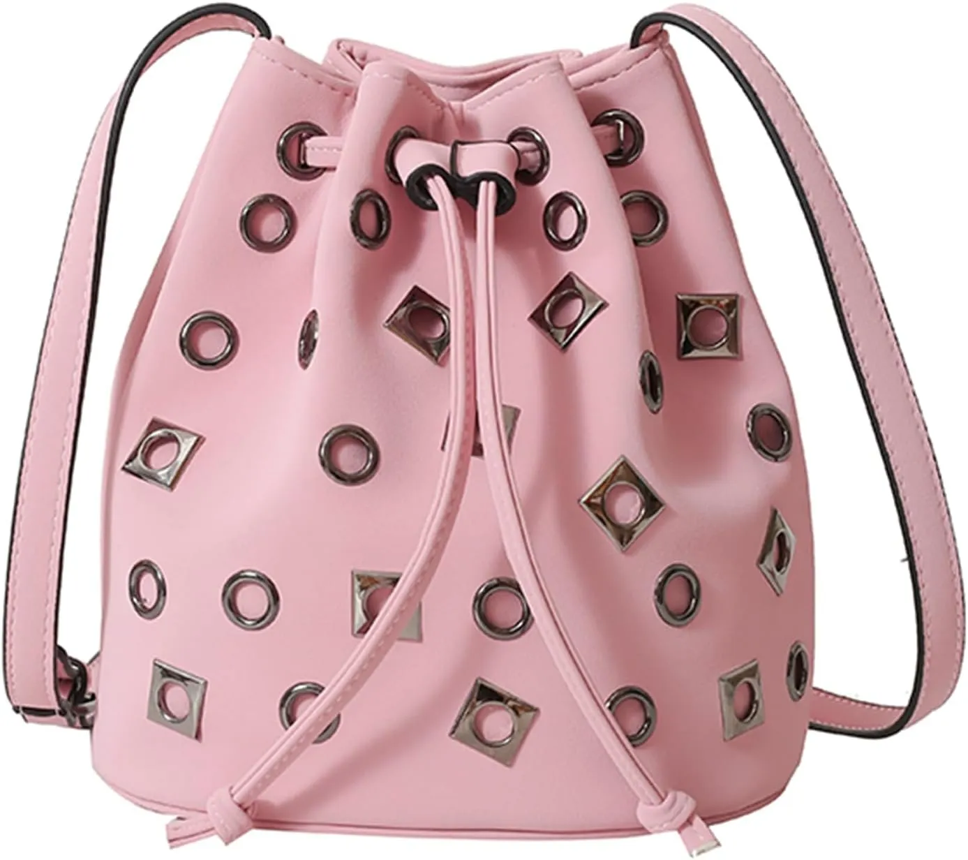 Bucket Bags for Women, Studded Purse Mini Leather Hobo Bag Y2K Trendy Studded Crossbody Bucket Handbags
