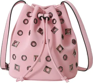 Bucket Bags for Women, Studded Purse Mini Leather Hobo Bag Y2K Trendy Studded Crossbody Bucket Handbags