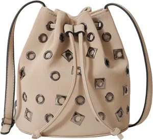 Bucket Bags for Women, Studded Purse Mini Leather Hobo Bag Y2K Trendy Studded Crossbody Bucket Handbags