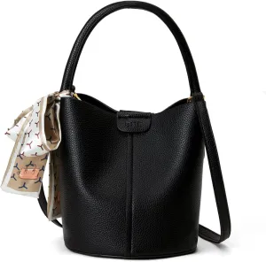 Bucket Bags for Women, Vegan Leather SMALL Crossbody Bags, Trendy Top-handle purses with 2 Removable Shoulder Straps