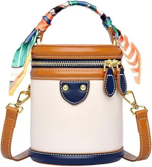 Bucket Bags for Women,2025 New Colorblock Bucket Bag,Fashionable Leather Bucket Bag,Casual Crossbody Bags for Women,Suitable for Beach Wedding Party Holiday Travel.