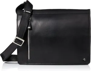 Buffalo Leather 13 Inch Laptop Case/Messenger Shoulder Bag/Handbag, Black, One Size