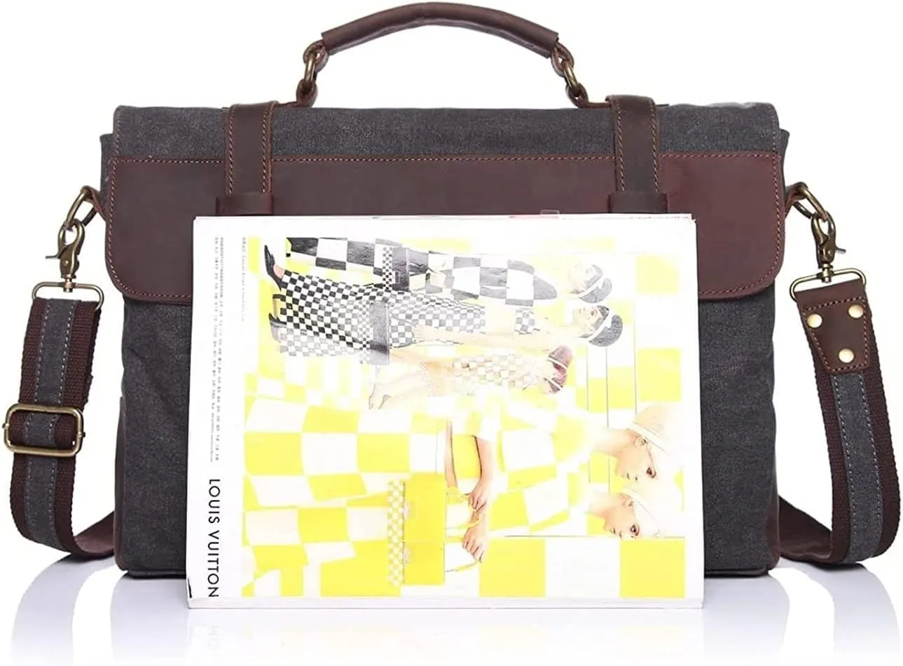 Business Briefcase, Canvas diagonal shoulder bag, retro casual handbag