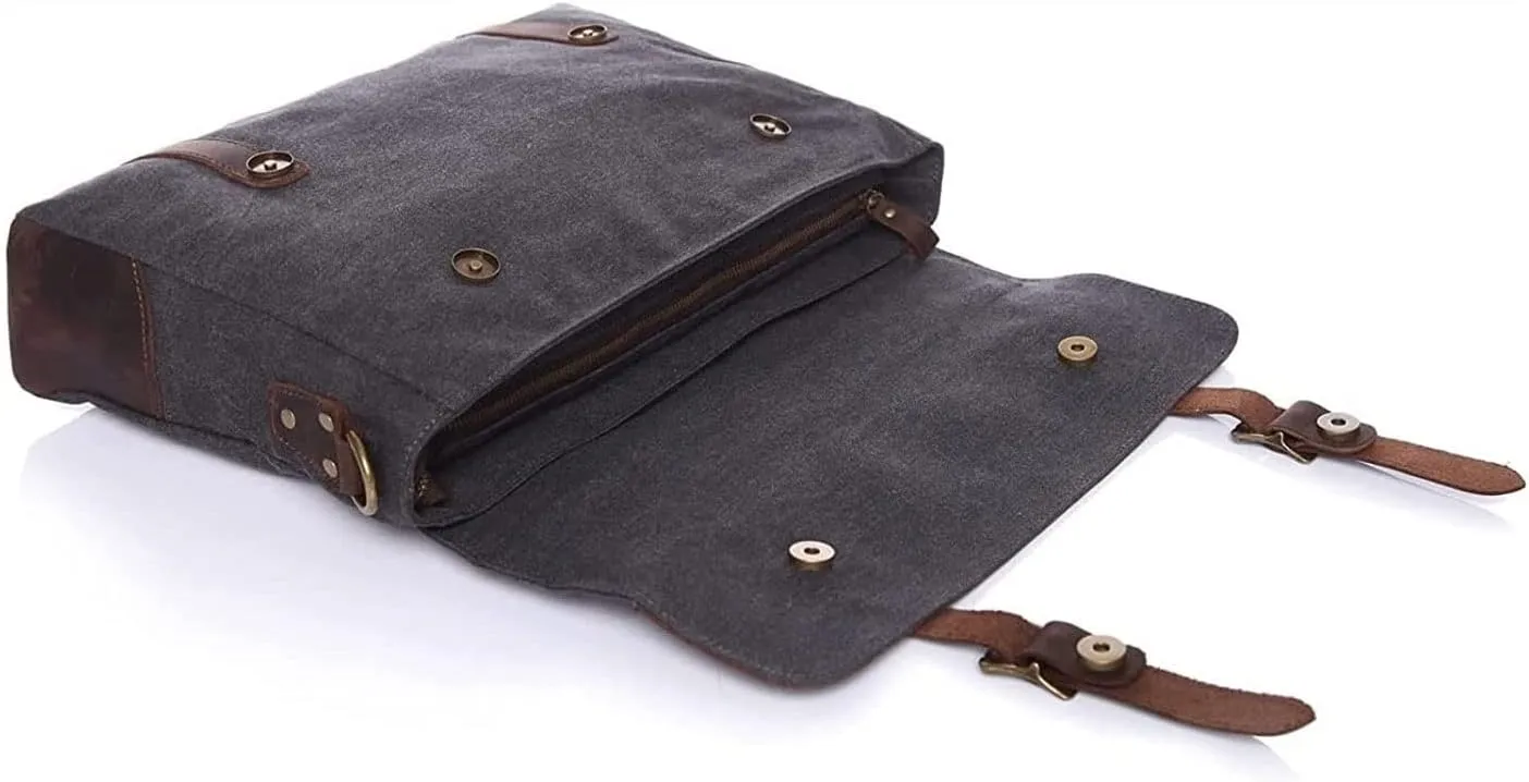 Business Briefcase, Canvas diagonal shoulder bag, retro casual handbag