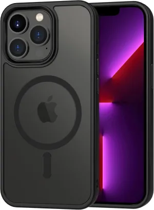 CACOE Magnetic Case for iPhone 13 Pro 6.1 inch-Compatible with MagSafe & Magnetic Car Phone Mount,Anti-Fingerprint TPU Thin Phone Cases Cover Protective Shockproof (Matte Black)