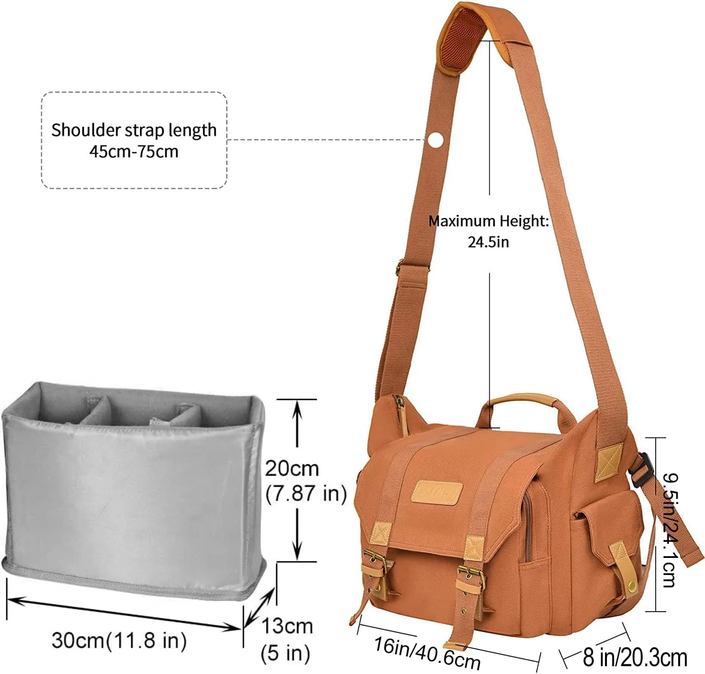 CADeN Camera Bag Case Canvas Compatible for Nikon, Canon, Sony DSLR/SLR Mirrorless Camera with Tripod Holder, Camera Shoulder Messenger Bag for Men/Women (3.0 Coffee)