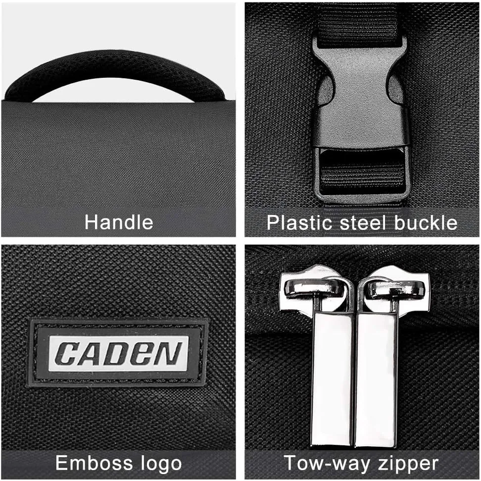 CADeN Camera Bag Case Shoulder Crossbody Bag Compatible for Nikon, Canon, Sony, DSLR SLR Mirrorless Cameras and Lenses (1.0 Black, Large)