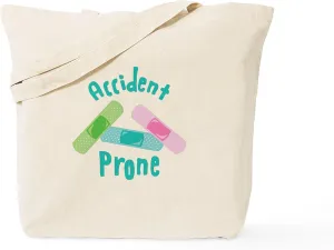 CafePress Accident Prone Tote Bag Reusable Natural Beige Canvas Shopping Bag