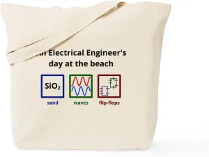 CafePress An Electrical Engineer's Day At The Beach Tote Bag Natural Canvas Tote Bag, Reusable Shopping Bag