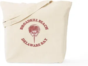 CafePress Broadkill Beach DE Horseshoe Crab Design Tote Ba Reusable Natural Beige Canvas Shopping Bag
