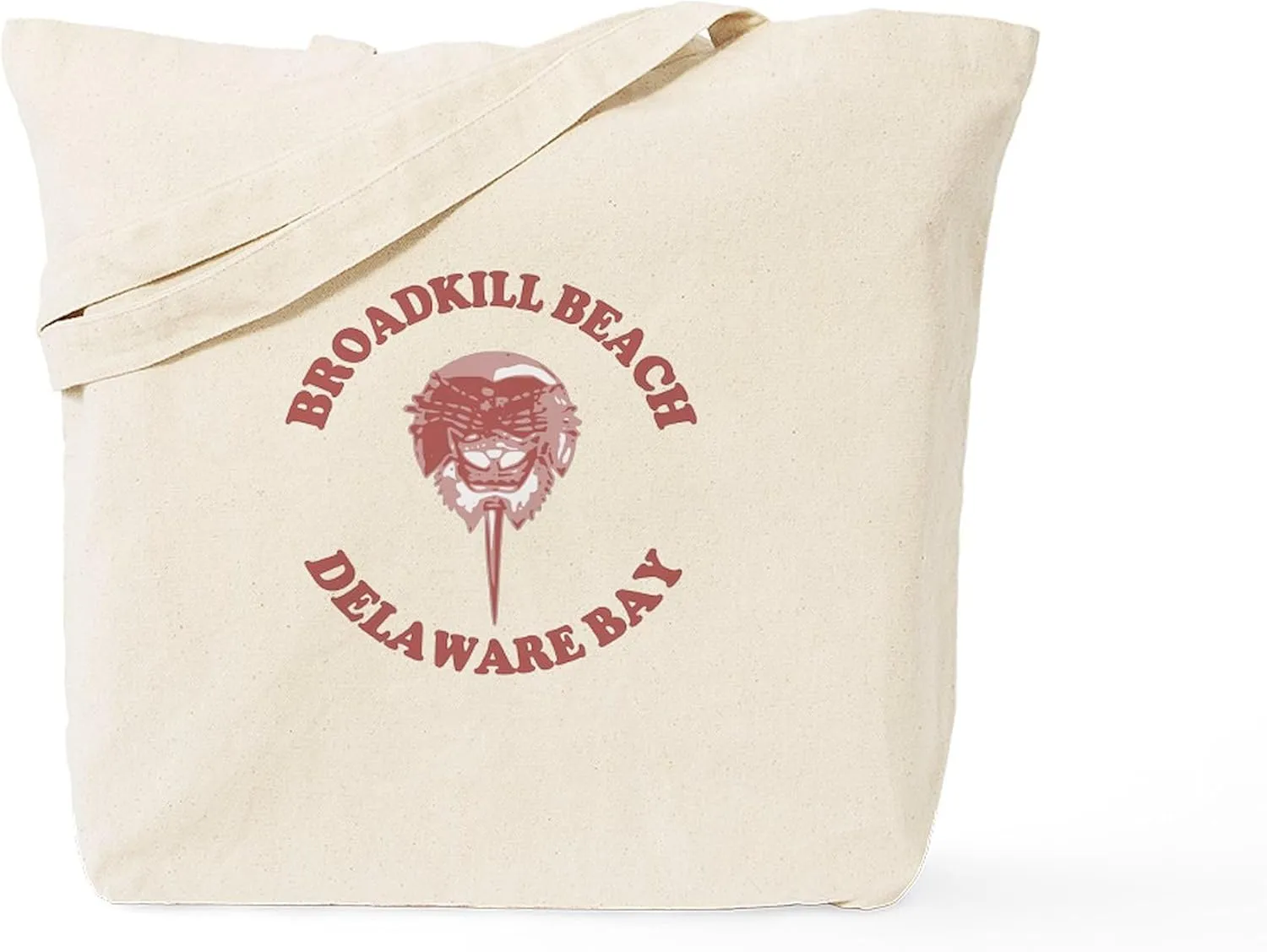 CafePress Broadkill Beach DE Horseshoe Crab Design Tote Ba Reusable Natural Beige Canvas Shopping Bag