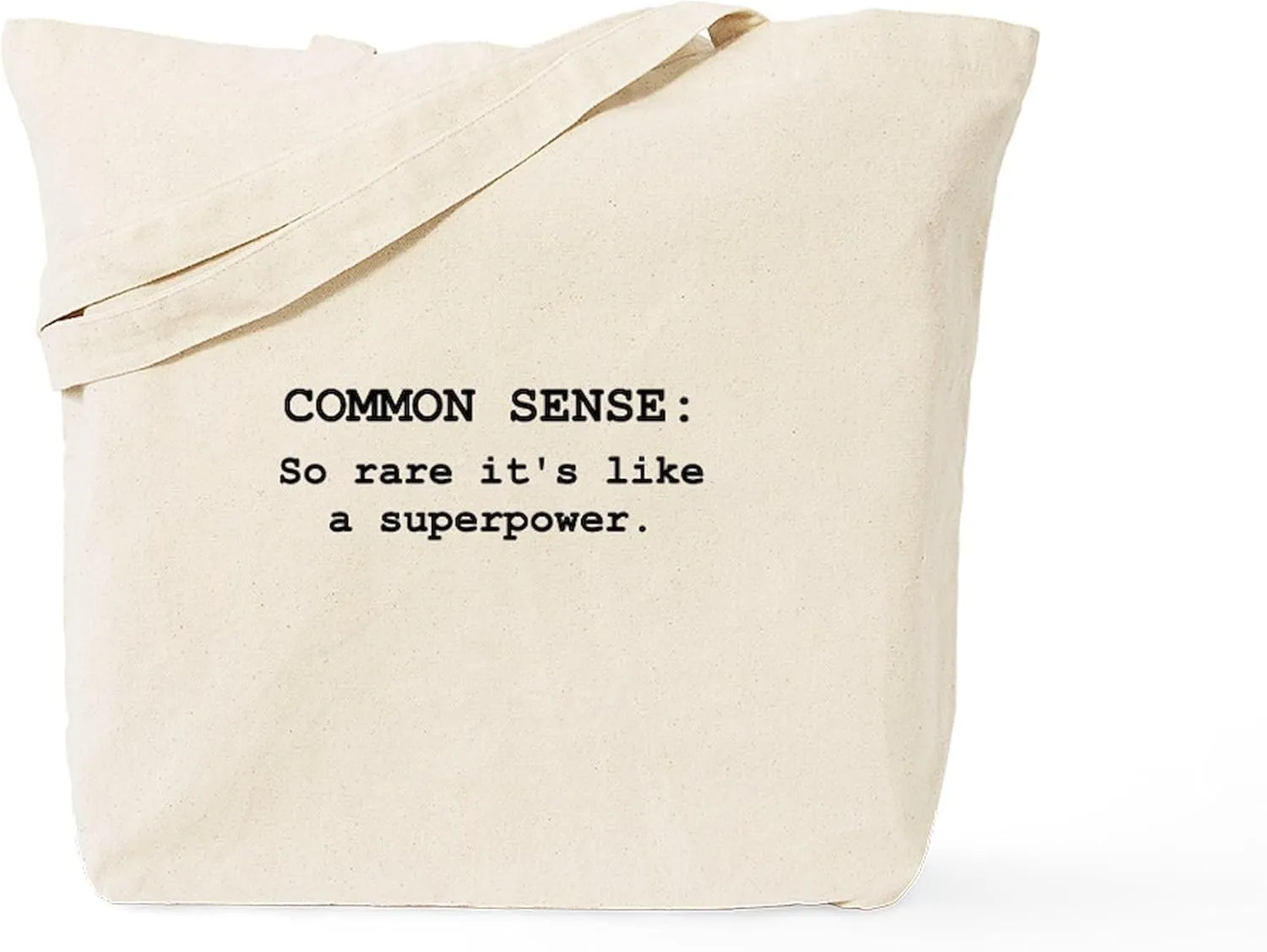CafePress Common Sense Tote Bag Reusable Natural Beige Canvas Shopping Bag