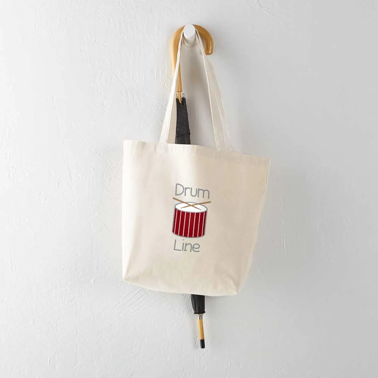 CafePress Drum Line Tote Bag Reusable Natural Beige Canvas Shopping Bag