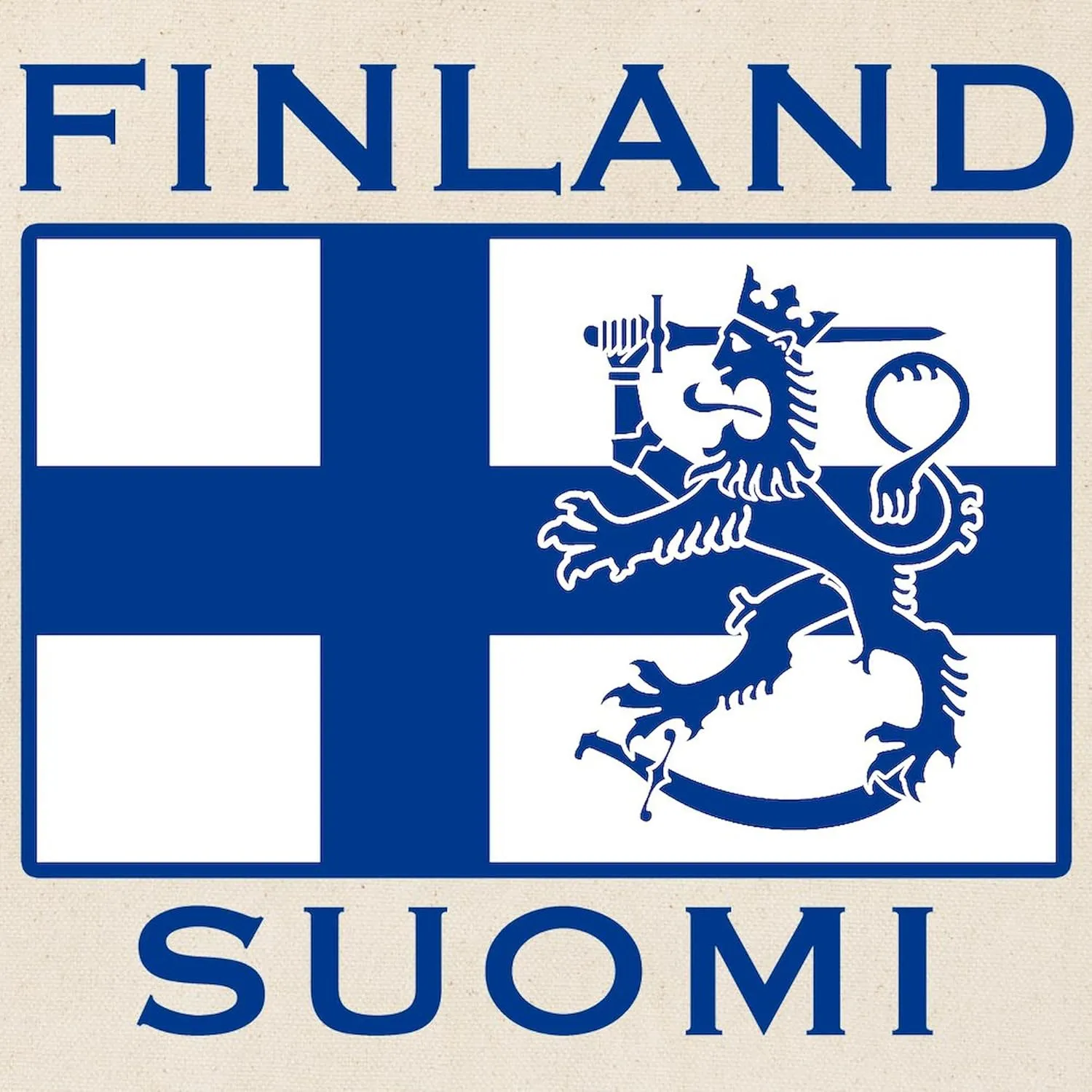CafePress Finland Suomi Flag Tote Bag Natural Canvas Tote Bag, Reusable Shopping Bag