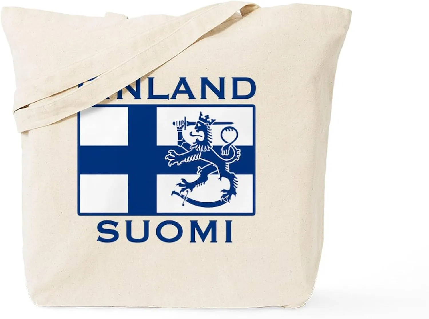 CafePress Finland Suomi Flag Tote Bag Natural Canvas Tote Bag, Reusable Shopping Bag