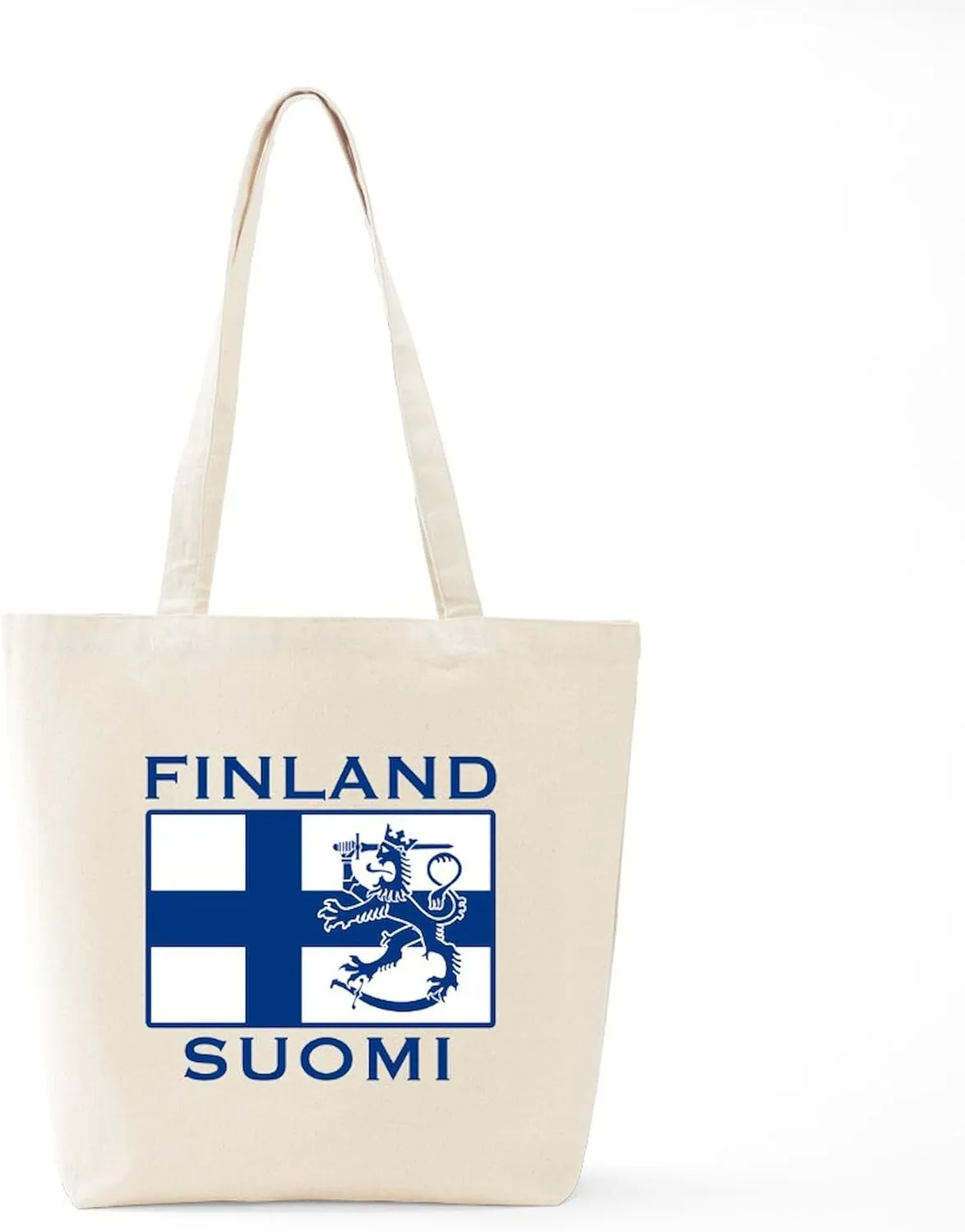 CafePress Finland Suomi Flag Tote Bag Natural Canvas Tote Bag, Reusable Shopping Bag