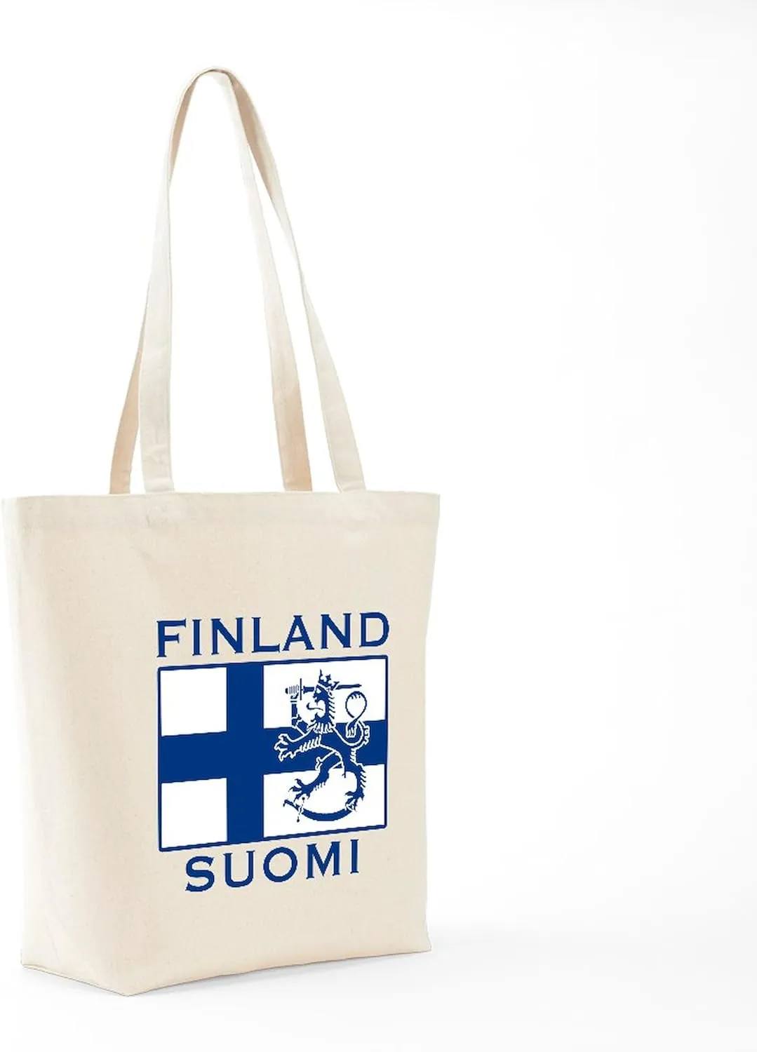 CafePress Finland Suomi Flag Tote Bag Natural Canvas Tote Bag, Reusable Shopping Bag