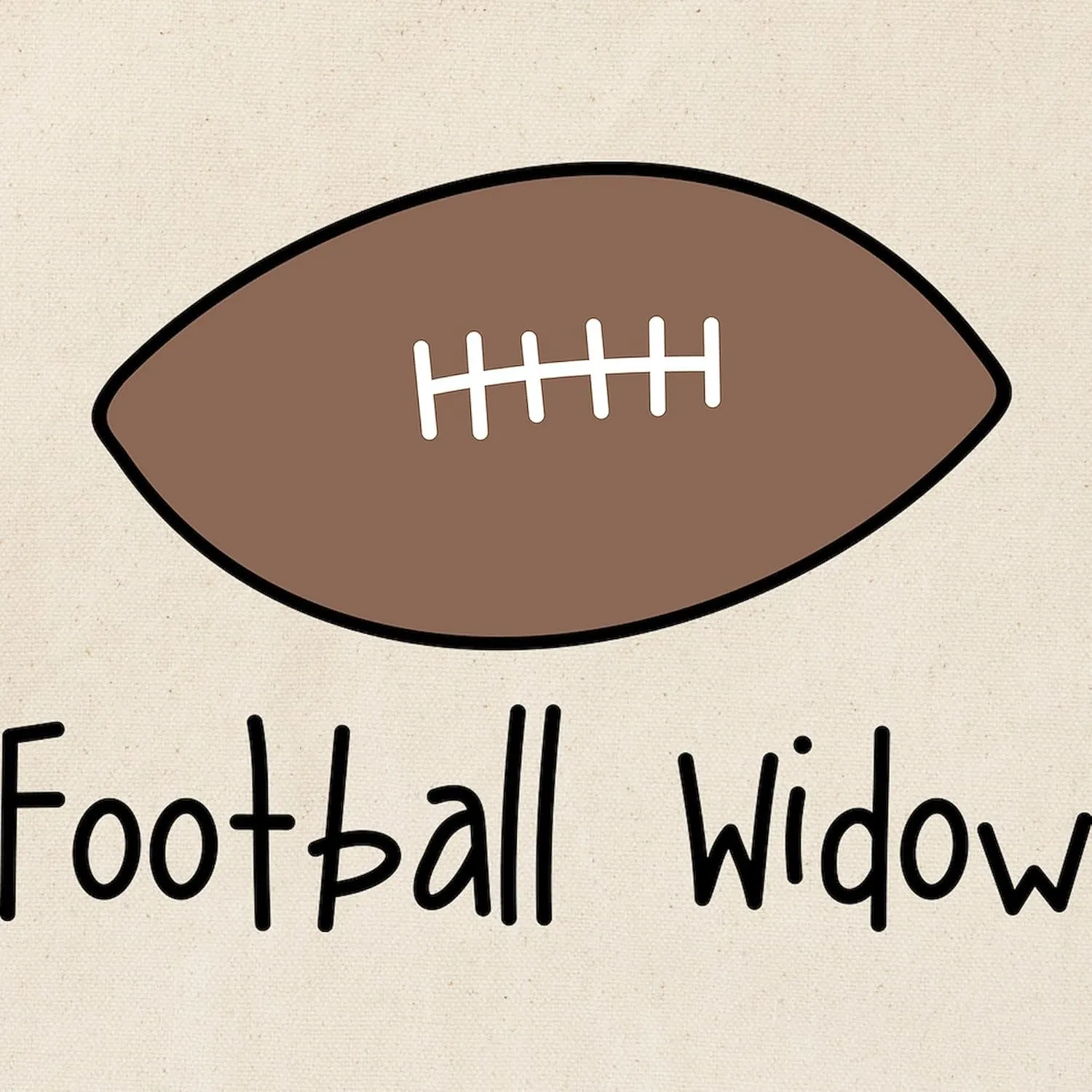 CafePress Football Widow Tote Bag Reusable Natural Beige Canvas Shopping Bag