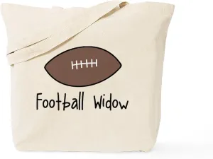 CafePress Football Widow Tote Bag Reusable Natural Beige Canvas Shopping Bag