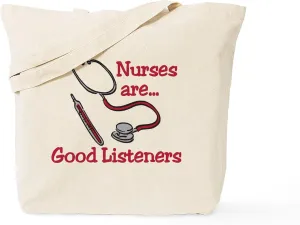 CafePress Good Listeners Tote Bag Reusable Natural Beige Canvas Shopping Bag