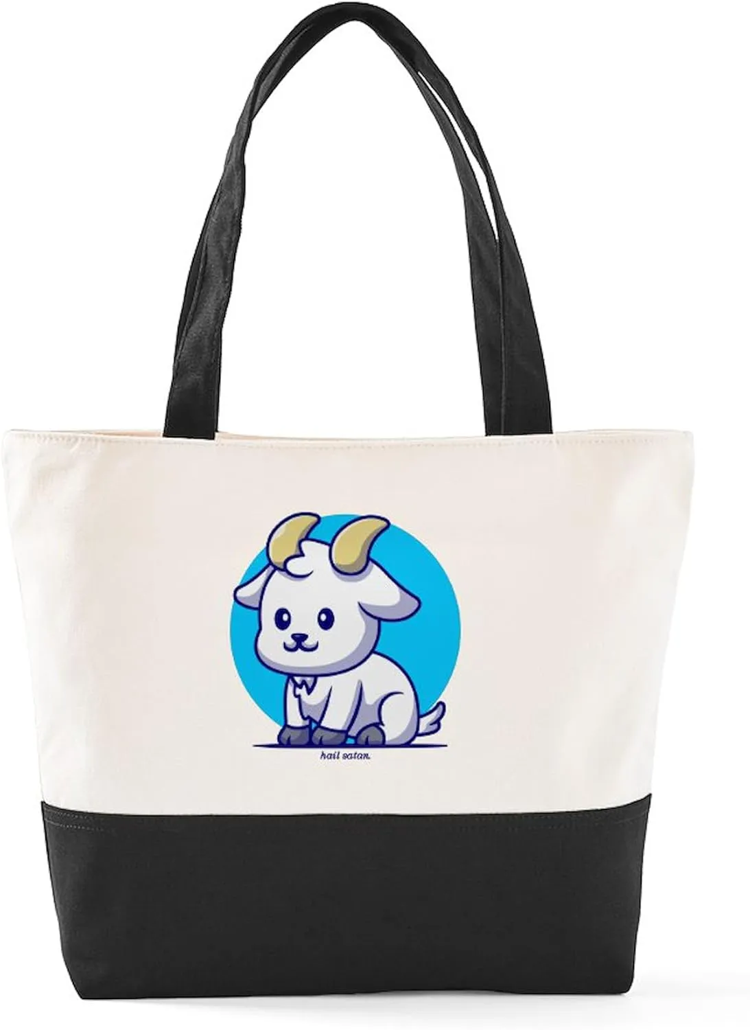 CafePress Hail Satan Canvas Tote Top Zipper Closure