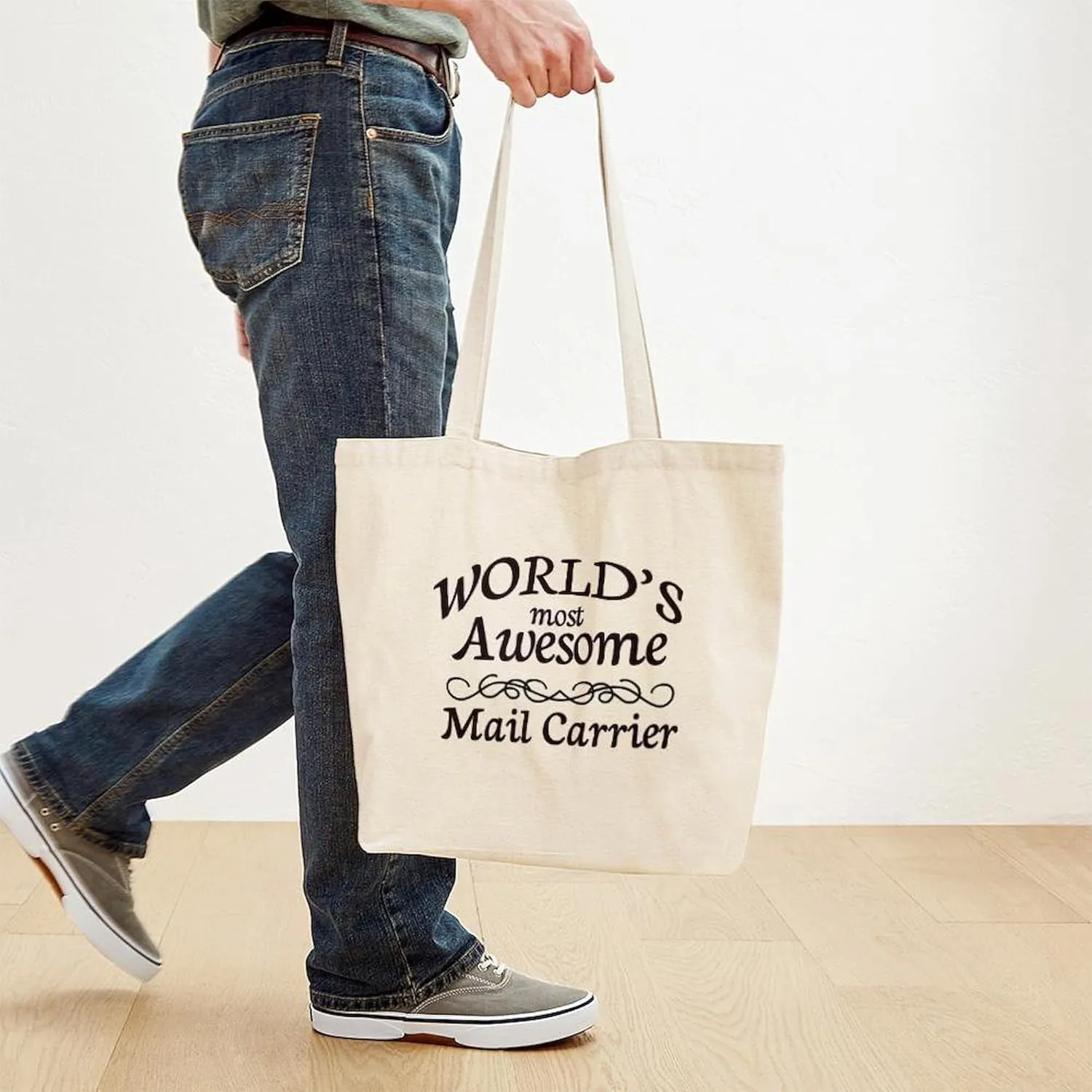 CafePress Mail Carrier Tote Bag Natural Canvas Tote Bag, Reusable Shopping Bag
