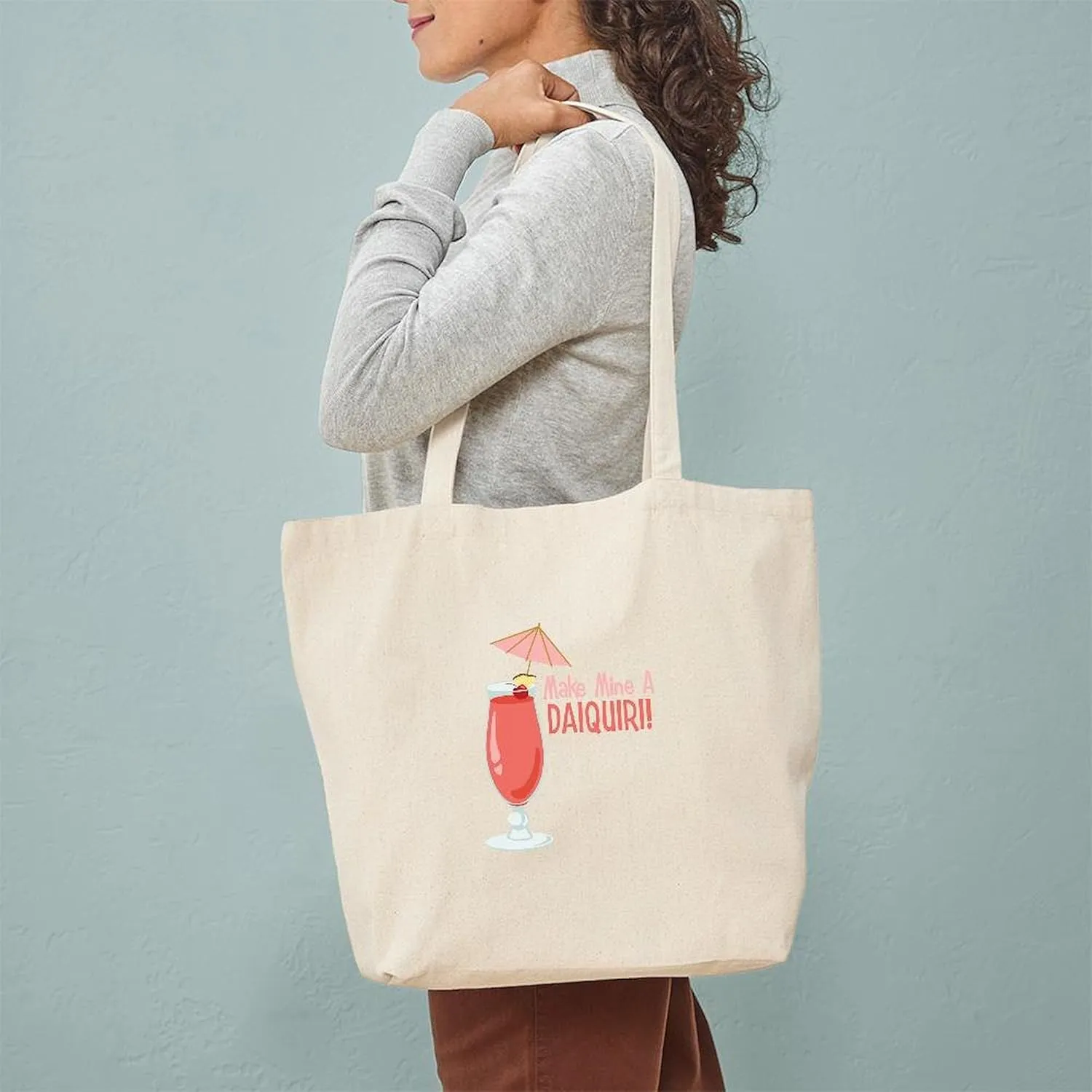CafePress Make Mine A Daiquiri! Tote Bag Natural Canvas Tote Bag, Reusable Shopping Bag