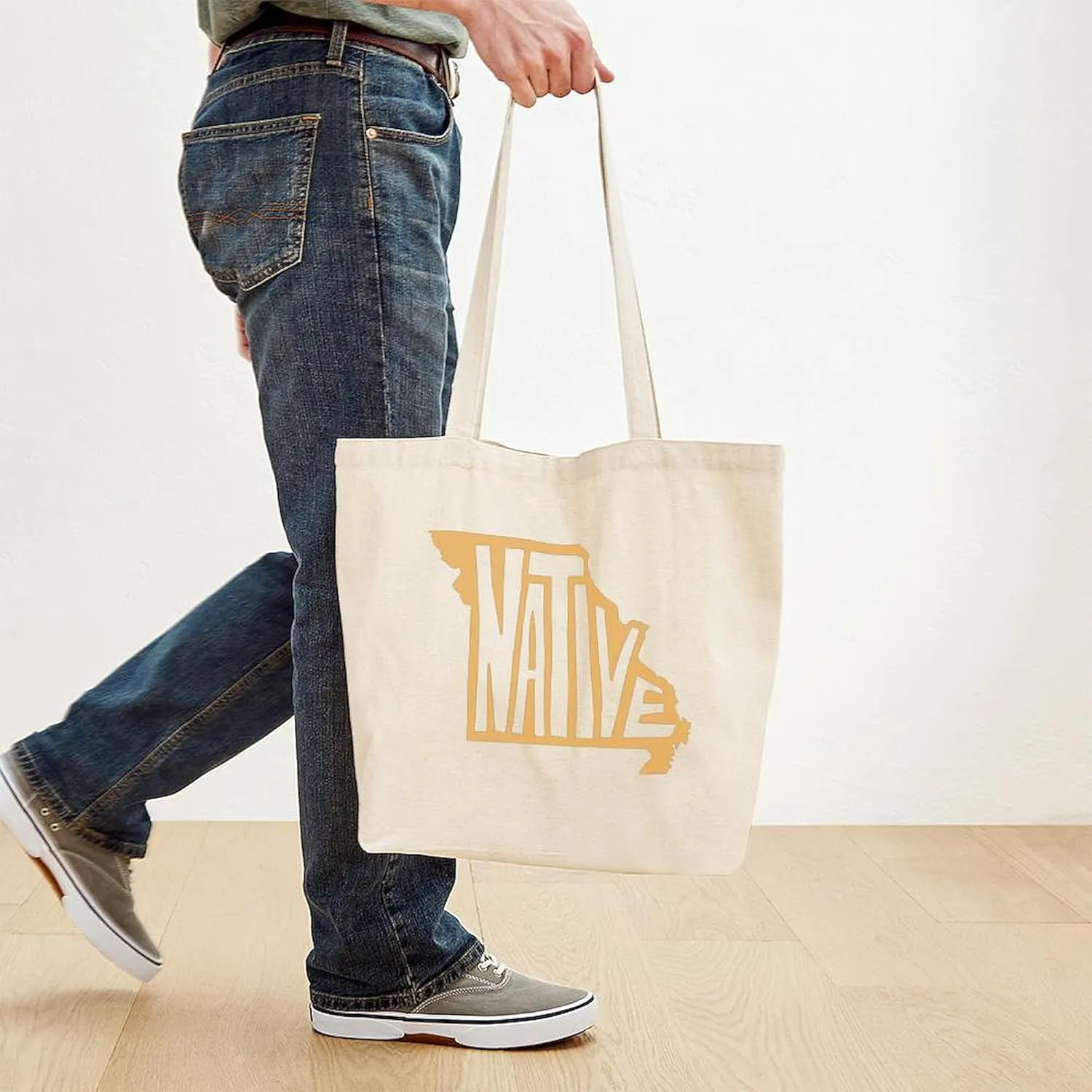 CafePress Missouri Native Tote Bag Reusable Natural Beige Canvas Shopping Bag