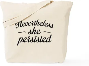 CafePress Nevertheless She Persisted Tote Bag Natural Canvas Tote Bag, Reusable Shopping Bag