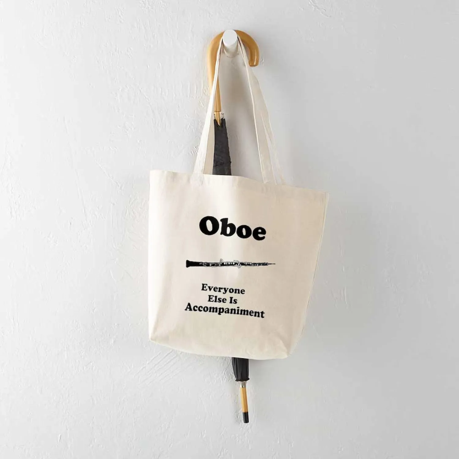 CafePress Oboe Music Joke Tote Bag Reusable Natural Beige Canvas Shopping Bag