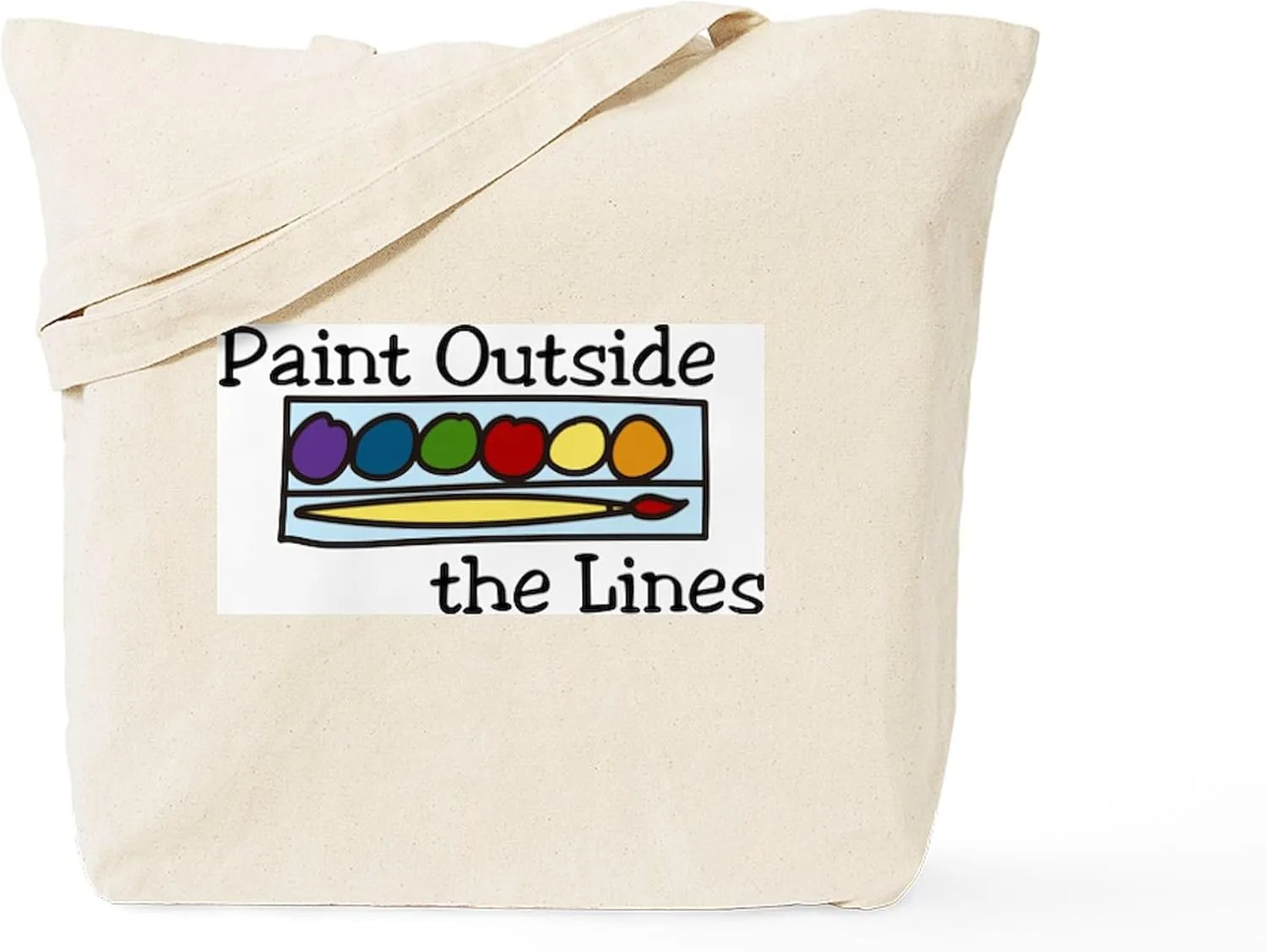 CafePress Paint Outside The Lines Tote Bag Reusable Natural Beige Canvas Shopping Bag