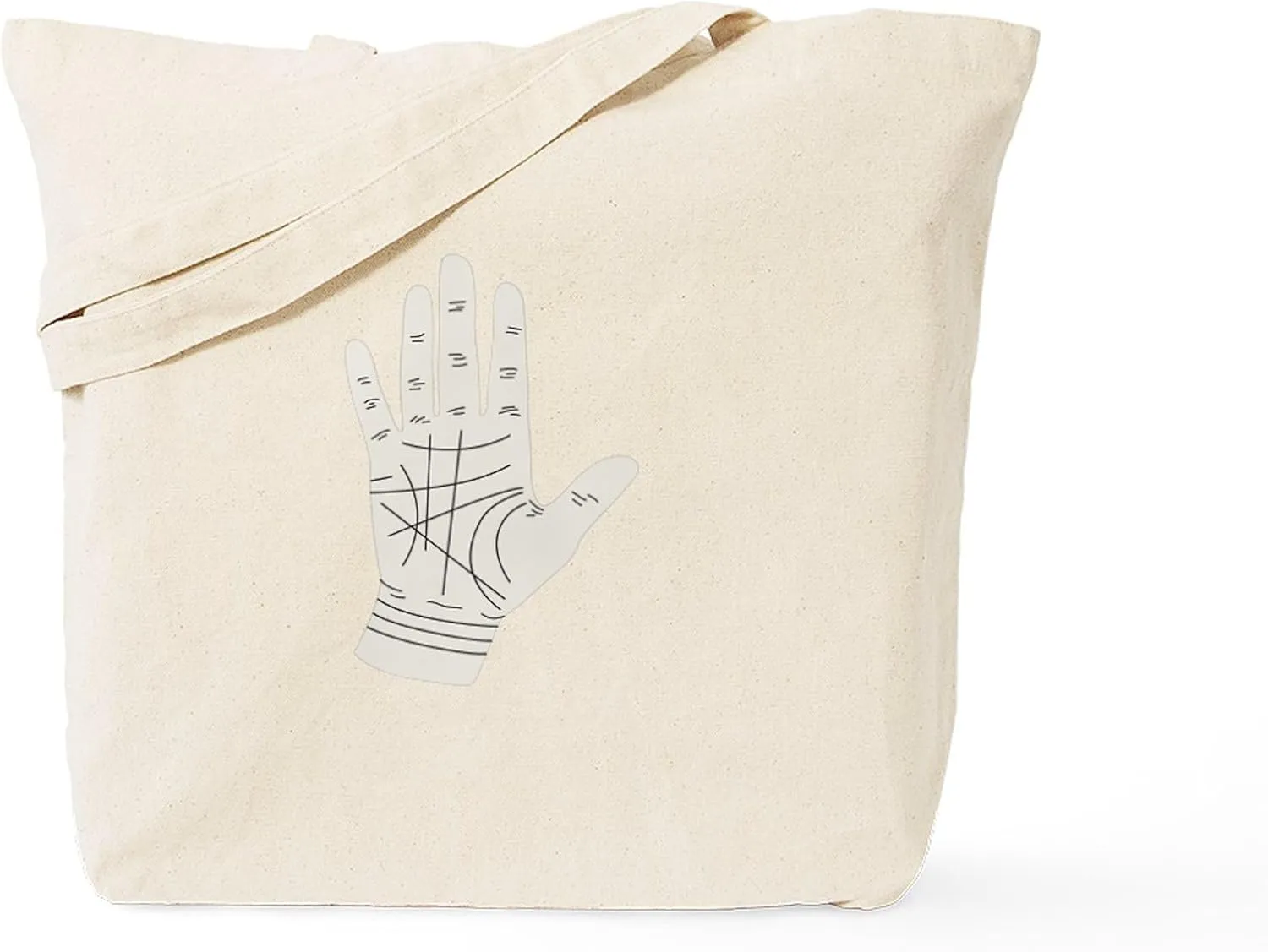 CafePress Palm Reading Hand Lines Tote Bag Reusable Natural Beige Canvas Shopping Bag