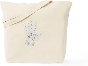 CafePress Palm Reading Hand Lines Tote Bag Reusable Natural Beige Canvas Shopping Bag