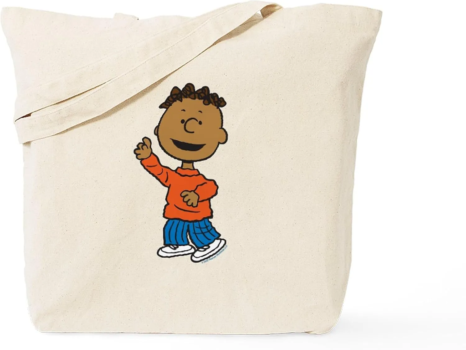 CafePress Peanuts Franklin Dancing Reusable Natural Beige Canvas Shopping Bag