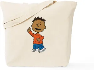 CafePress Peanuts Franklin Dancing Reusable Natural Beige Canvas Shopping Bag
