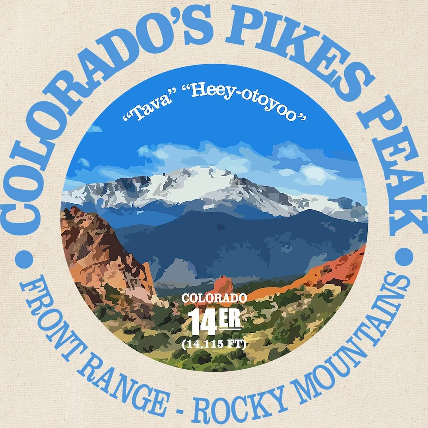 CafePress Pikes Peak Tote Bag Natural Canvas Tote Bag, Reusable Shopping Bag