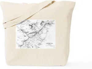 CafePress PRR Electrified Lines Map Tote Bag Reusable Natural Beige Canvas Shopping Bag