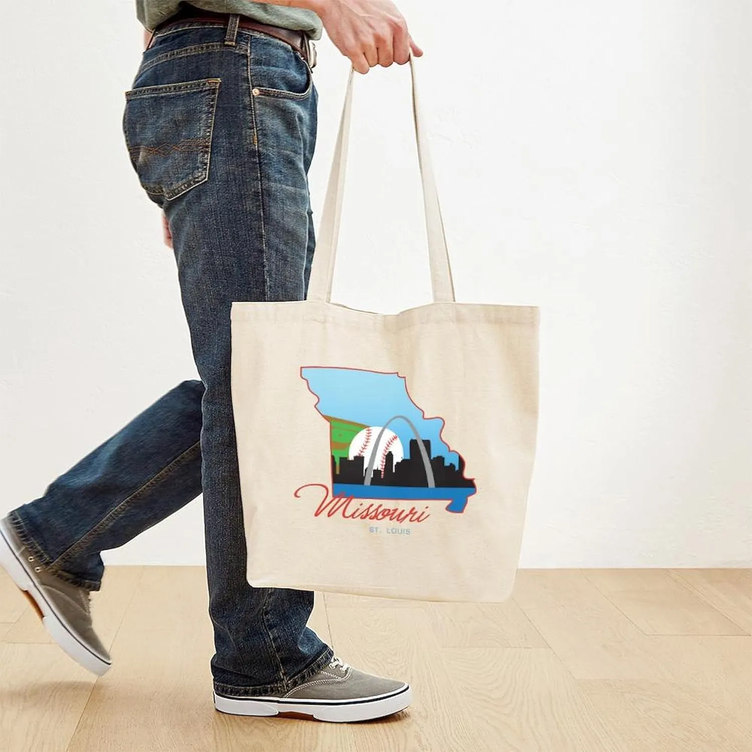 CafePress Saint Louis Missouri Tote Bag Natural Canvas Tote Bag, Reusable Shopping Bag