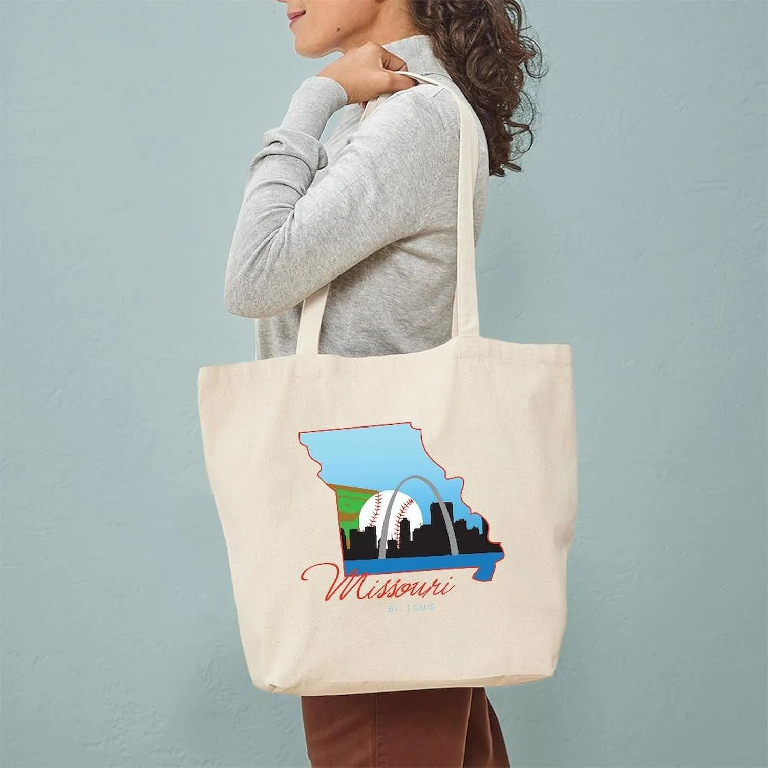 CafePress Saint Louis Missouri Tote Bag Natural Canvas Tote Bag, Reusable Shopping Bag