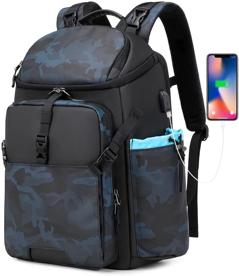 Camera Backpack DSLR/SLR/Mirrorless Case Large Men&Women Photography Bag with Laptop Compartment&Tripod Holder (Blue)…