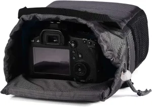 Camera Bag, Camera Insert Bag, Shockproof Camera Hand Bag, with Convenient Drawstring and Removable Padded(Grey)