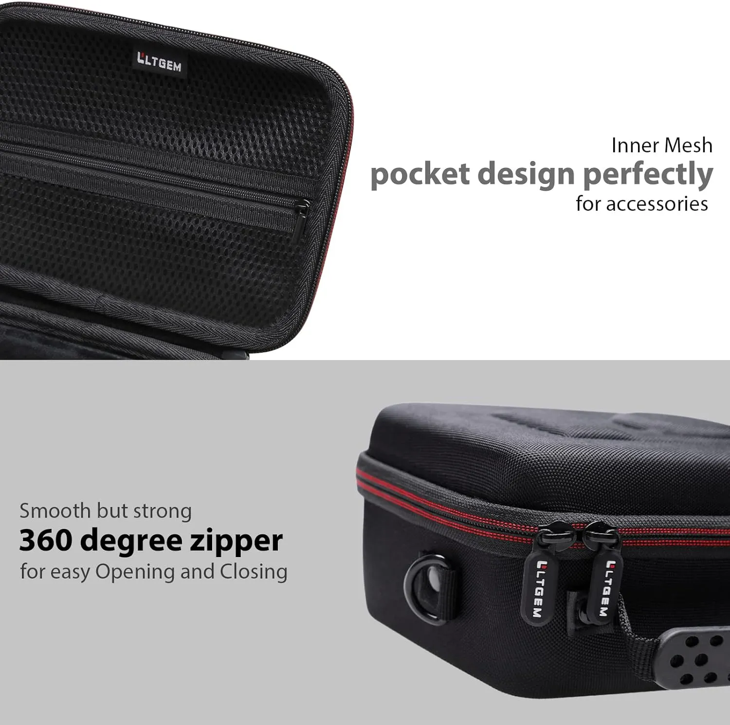 Camera Case Compatible with Sony Alpha ZV-E10 / ZV-1F / ZV-1 / ZV-1 II Vlog Camera with Shoulder Strap by LTGEM, Fits Vlogger Accessory Kit Tripod and Microphone, Black