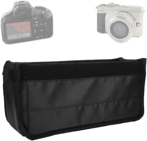 Camera Insert Bag, Waterproof Shockproof DSLR Camera Lens Insert Bag Water Resistant Camera Insert Bag Padded Partition Case Pouch Camera Bag for Backpack (Black)