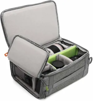Camera Insert Bag,Shockproof &Pressure-proof Dual Opening Padded Camera Lens Cube Case Backpack,Digital DSLR SLR Mirrorless Cameras Storage,Suitable for mountaineering bags over 20 liters(M)
